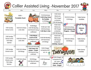 Activity Calendar of Wesley Towers, Assisted Living, Nursing Home, Independent Living, CCRC, Hutchinson, KS 7