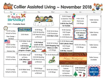 Activity Calendar of Wesley Towers, Assisted Living, Nursing Home, Independent Living, CCRC, Hutchinson, KS 8