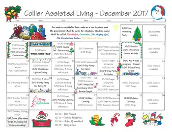 Activity Calendar of Wesley Towers, Assisted Living, Nursing Home, Independent Living, CCRC, Hutchinson, KS 9