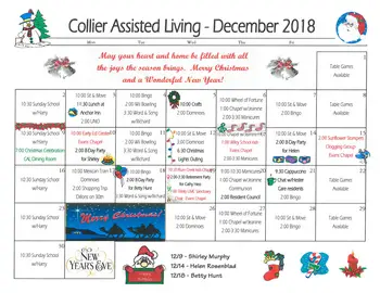 Activity Calendar of Wesley Towers, Assisted Living, Nursing Home, Independent Living, CCRC, Hutchinson, KS 10