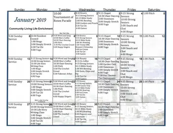 Activity Calendar of Wesley Towers, Assisted Living, Nursing Home, Independent Living, CCRC, Hutchinson, KS 11