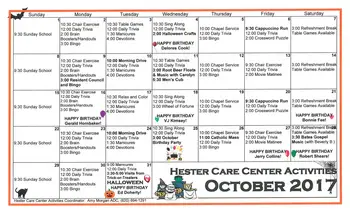 Activity Calendar of Wesley Towers, Assisted Living, Nursing Home, Independent Living, CCRC, Hutchinson, KS 17