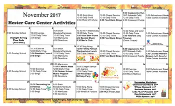 Activity Calendar of Wesley Towers, Assisted Living, Nursing Home, Independent Living, CCRC, Hutchinson, KS 19