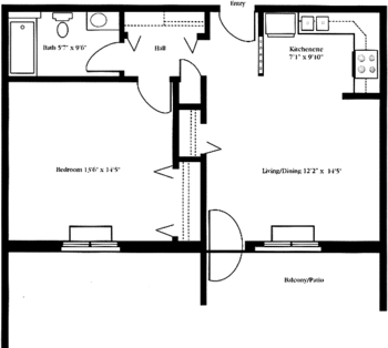 Floorplan of Wesley Towers, Assisted Living, Nursing Home, Independent Living, CCRC, Hutchinson, KS 7