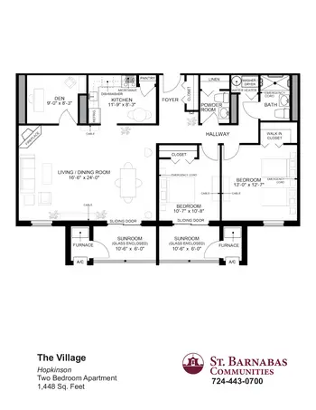 Floorplan of The Village, Assisted Living, Nursing Home, Independent Living, CCRC, Gibsonia, PA 2