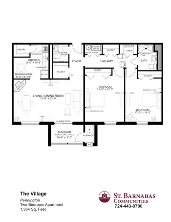 Floorplan of The Village, Assisted Living, Nursing Home, Independent Living, CCRC, Gibsonia, PA 4