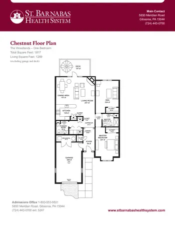 Floorplan of The Woodlands, Assisted Living, Nursing Home, Independent Living, CCRC, Valencia, PA 3