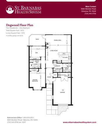 Floorplan of The Woodlands, Assisted Living, Nursing Home, Independent Living, CCRC, Valencia, PA 7