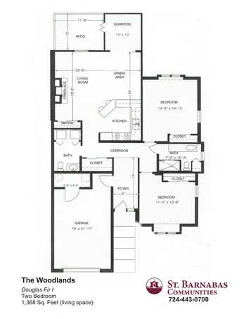 Floorplan of The Woodlands, Assisted Living, Nursing Home, Independent Living, CCRC, Valencia, PA 10