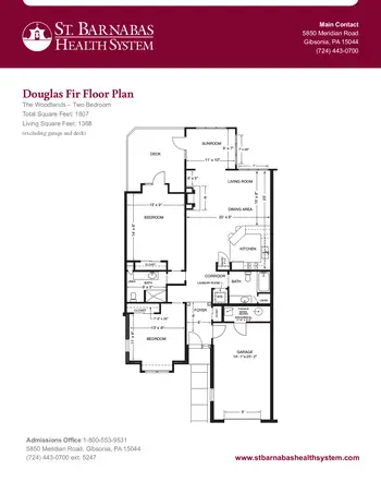 Floorplan of The Woodlands, Assisted Living, Nursing Home, Independent Living, CCRC, Valencia, PA 9