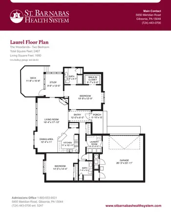 Floorplan of The Woodlands, Assisted Living, Nursing Home, Independent Living, CCRC, Valencia, PA 15