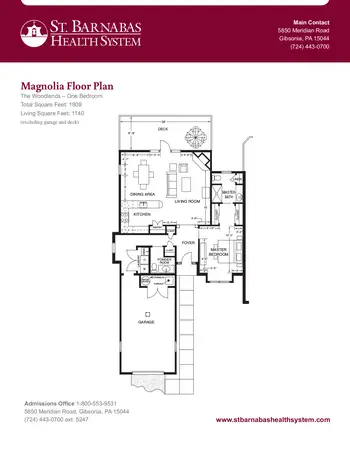 Floorplan of The Woodlands, Assisted Living, Nursing Home, Independent Living, CCRC, Valencia, PA 17