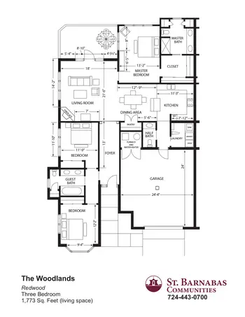 Floorplan of The Woodlands, Assisted Living, Nursing Home, Independent Living, CCRC, Valencia, PA 20