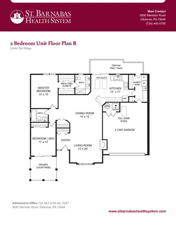 Floorplan of White Tail Ridge, Assisted Living, Nursing Home, Independent Living, CCRC, Gibsonia, PA 2