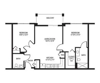 Floorplan of Kings Grant, Assisted Living, Nursing Home, Independent Living, CCRC, Martinsville, VA 4