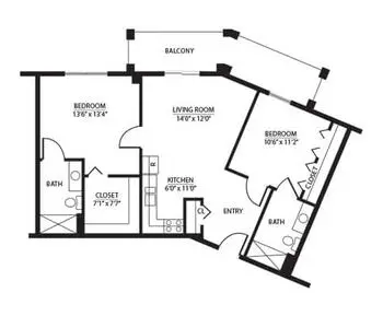 Floorplan of Kings Grant, Assisted Living, Nursing Home, Independent Living, CCRC, Martinsville, VA 8