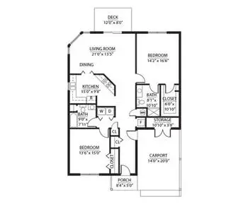 Floorplan of Kings Grant, Assisted Living, Nursing Home, Independent Living, CCRC, Martinsville, VA 14