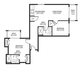 Floorplan of Kings Grant, Assisted Living, Nursing Home, Independent Living, CCRC, Martinsville, VA 17