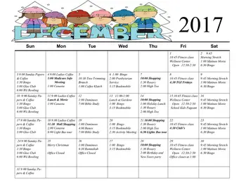 Activity Calendar of The Lakes at Waterford, Assisted Living, Nursing Home, Independent Living, CCRC, Aurora, IL 1