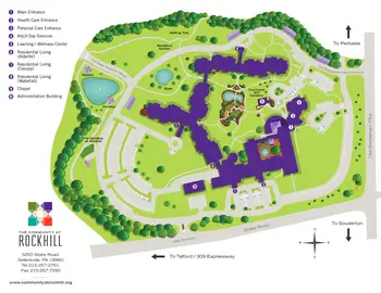 Campus Map of The Community at Rockhill, Assisted Living, Nursing Home, Independent Living, CCRC, Sellersville, PA 1