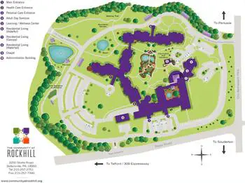 Campus Map of The Community at Rockhill, Assisted Living, Nursing Home, Independent Living, CCRC, Sellersville, PA 2