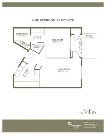 Floorplan of Woldenberg Village, Assisted Living, Nursing Home, Independent Living, CCRC, New Orleans, LA 4