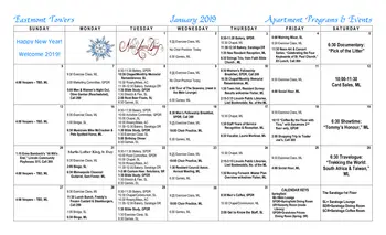 Activity Calendar of Eastmont Towers Community, Assisted Living, Nursing Home, Independent Living, CCRC, Lincoln, NE 3