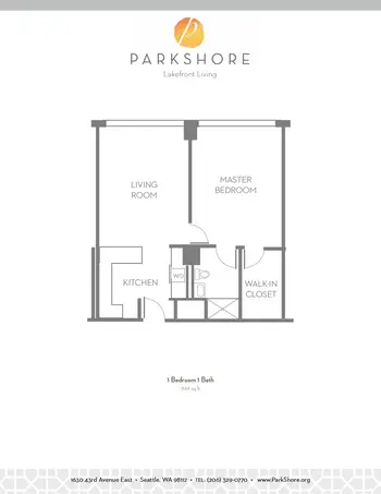 Floorplan of Parkshore, Assisted Living, Nursing Home, Independent Living, CCRC, Seattle, WA 1
