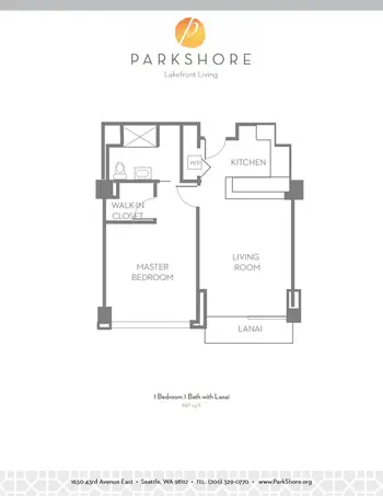 Floorplan of Parkshore, Assisted Living, Nursing Home, Independent Living, CCRC, Seattle, WA 3