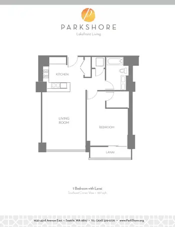Floorplan of Parkshore, Assisted Living, Nursing Home, Independent Living, CCRC, Seattle, WA 10