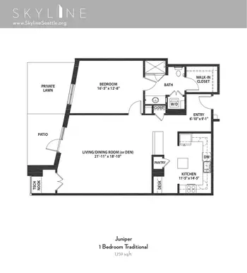 Floorplan of Skyline, Assisted Living, Nursing Home, Independent Living, CCRC, Seattle, WA 15