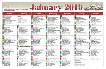Activity Calendar of Ashford Place Health Campus, Assisted Living, Nursing Home, Independent Living, CCRC, Shelbyville, IN 7