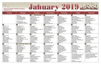 Activity Calendar of Bethany Pointe Health Campus, Assisted Living, Nursing Home, Independent Living, CCRC, Anderson, IN 6