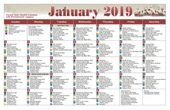 Activity Calendar of Forest Glen Health Campus, Assisted Living, Nursing Home, Independent Living, CCRC, Springfield, OH 8