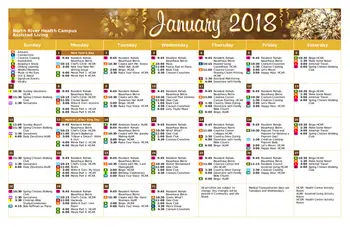 Activity Calendar of North River Health Campus, Assisted Living, Nursing Home, Independent Living, CCRC, Evansville, IN 1