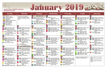 Activity Calendar of North River Health Campus, Assisted Living, Nursing Home, Independent Living, CCRC, Evansville, IN 4