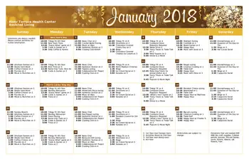 Activity Calendar of River Terrace Health Campus, Assisted Living, Nursing Home, Independent Living, CCRC, Madison, IN 1