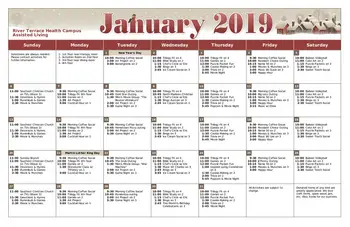 Activity Calendar of River Terrace Health Campus, Assisted Living, Nursing Home, Independent Living, CCRC, Madison, IN 4