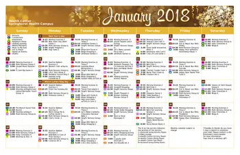 Activity Calendar of Springhurst Health Campus, Assisted Living, Nursing Home, Independent Living, CCRC, Greenfield, IN 2