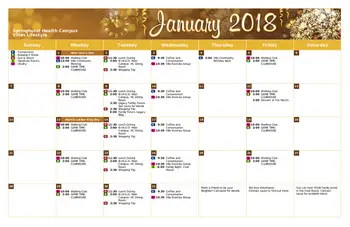 Activity Calendar of Springhurst Health Campus, Assisted Living, Nursing Home, Independent Living, CCRC, Greenfield, IN 4