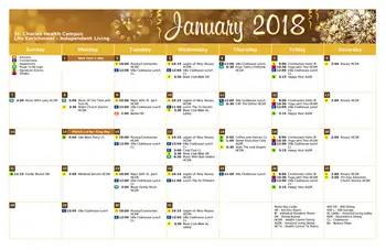Activity Calendar of St. Charles Health Campus, Assisted Living, Nursing Home, Independent Living, CCRC, Jasper, IN 3