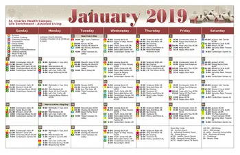 Activity Calendar of St. Charles Health Campus, Assisted Living, Nursing Home, Independent Living, CCRC, Jasper, IN 4