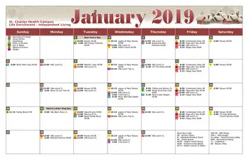 Activity Calendar of St. Charles Health Campus, Assisted Living, Nursing Home, Independent Living, CCRC, Jasper, IN 6