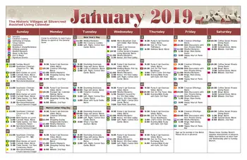Activity Calendar of The Villages at Historic Silvercrest, Assisted Living, Nursing Home, Independent Living, CCRC, New Albany , IN 3