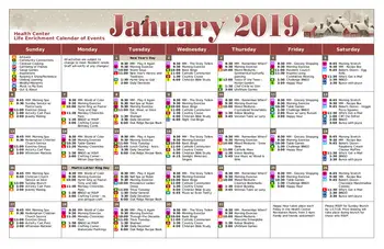 Activity Calendar of The Villages at Oak Ridge, Assisted Living, Nursing Home, Independent Living, CCRC, Washington, IN 5