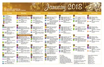 Activity Calendar of The Willows at Bellevue, Assisted Living, Nursing Home, Independent Living, CCRC, Bellevue, OH 2