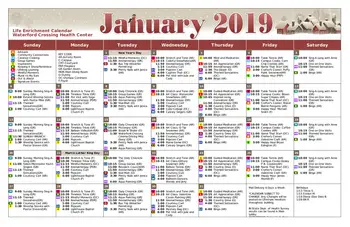 Activity Calendar of Waterford Crossing, Assisted Living, Nursing Home, Independent Living, CCRC, Goshen, IN 4