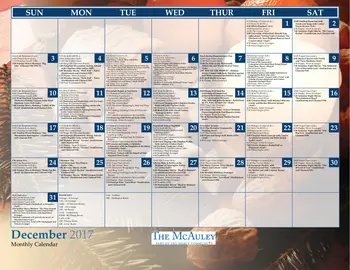 Activity Calendar of The Mercy Community, Assisted Living, Nursing Home, Independent Living, CCRC, West Hartford, CT 1