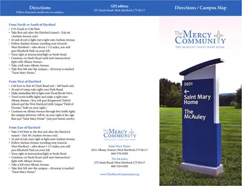 Campus Map of The Mercy Community, Assisted Living, Nursing Home, Independent Living, CCRC, West Hartford, CT 1