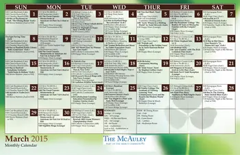 Activity Calendar of The Mercy Community, Assisted Living, Nursing Home, Independent Living, CCRC, West Hartford, CT 5